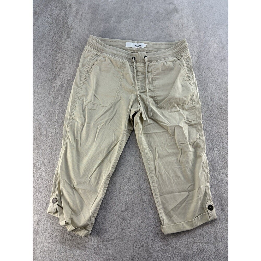 Sonoma Pants Womens Size 8 Capri Modern Mid Rise Beige
